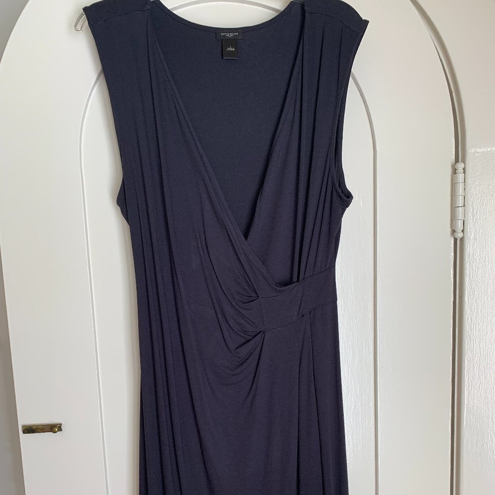 Ann Taylor navy low cut dress